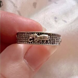Elephant Ring Silver Alloy size 7